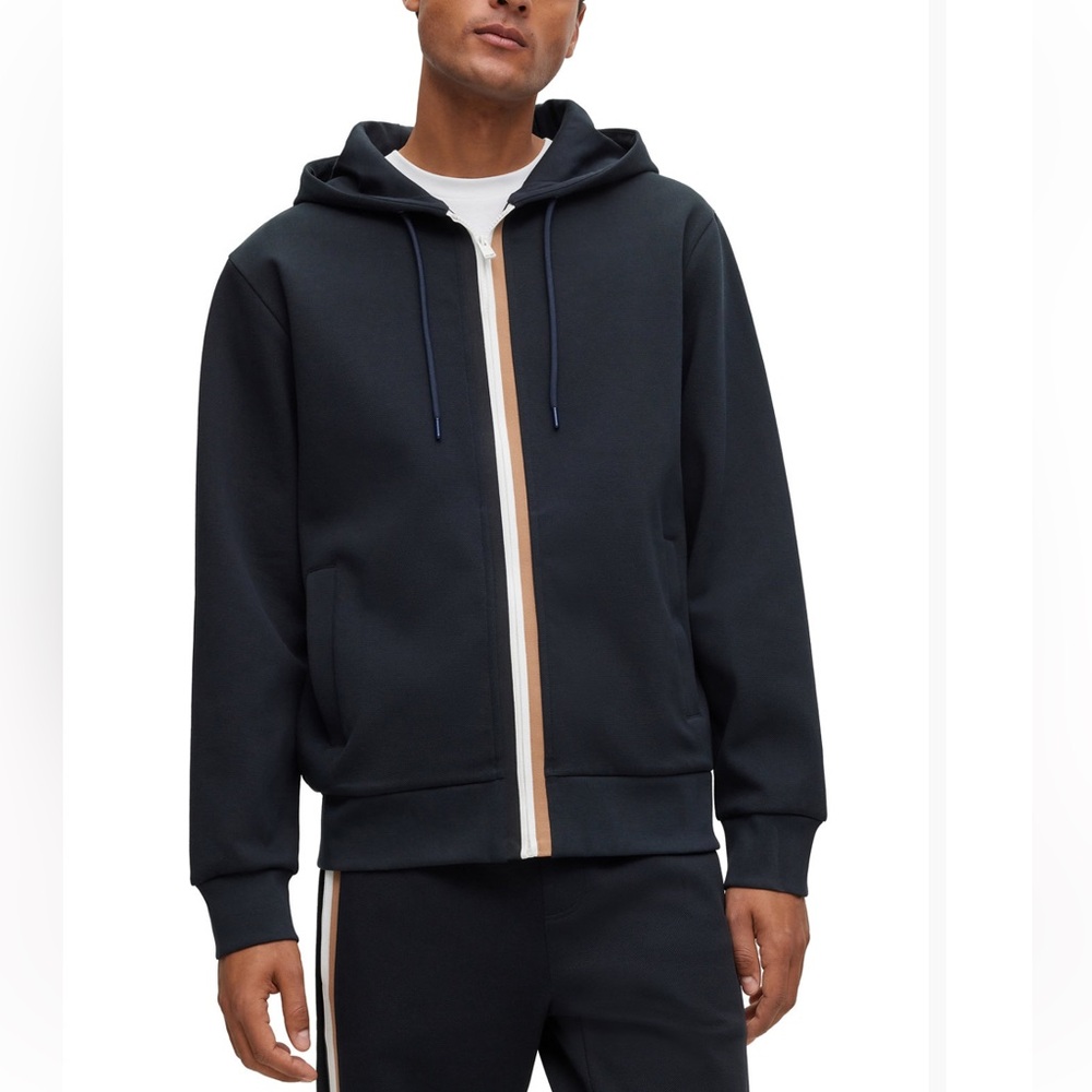 Boss
Men's Signature-Stripe Zip Front Hoodie